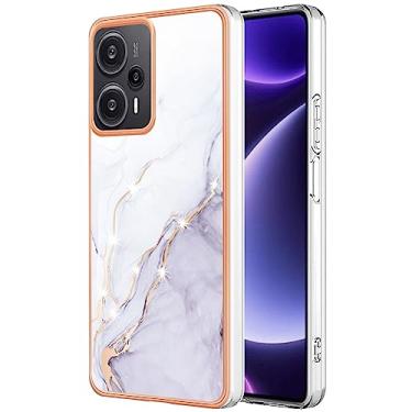 Imagem de Monwutong Capa de telefone de ajuste fino para Xiaomi Poco F5 5G, capa para Redmi Note 12 Turbo, capa moderna com padrão de mármore IMD brilhante para meninas para Xiaomi Poco F5 5G/Redmi Note 12