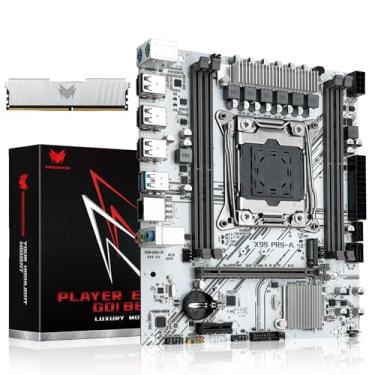 Imagem de SHANGZHAOYUAN Placa-mãe X99 PR9-A com 16GB 2133MHz DDR4 RAM, placa mãe Intel LGA 2011-3 para processadores Xeon E5 V3 V4 (slot DDR4, PCIe 3.0, protocolo M.2, SATA 3.0, USB 3.0, Gigabit LAN)