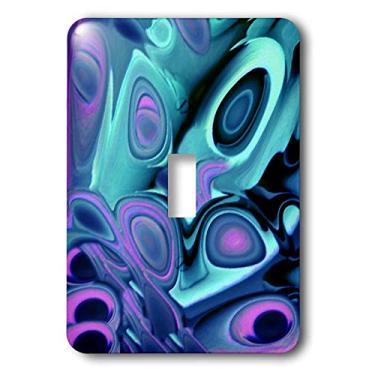 Imagem de 3dRose Lsp_27743_1 Foguete alienígena turquesa e roxo surreal prestes a atirar no espaço interruptor de interruptor, multicolorido