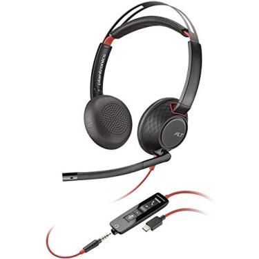 Imagem de Poly - Fone de ouvido USB-C Blackwire 5220 (Plantronics) - Fone de ouvido com fio, fone de ouvido duplo (estéreo) com microfone Boom - USB-C, 3,5 mm para conectar ao seu PC, Mac, tablet e/ou celular