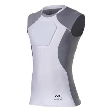 Imagem de McDavid Protetor de tórax, protetor de peito de beisebol hexagonal, tamanhos jovens e adultos, camisa de compressão com proteção de esterno