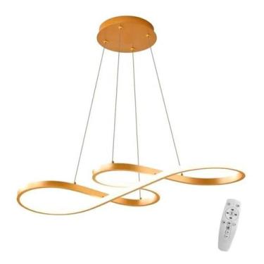 Imagem de Lustre Led Pendente Luminária Arco Infinito Moderno Bivolt 45w Dourado