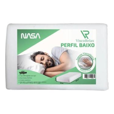 Imagem de Travesseiro Visco Relax Nasa Baixo Capa 100% Algodão Hipoalergênico 60