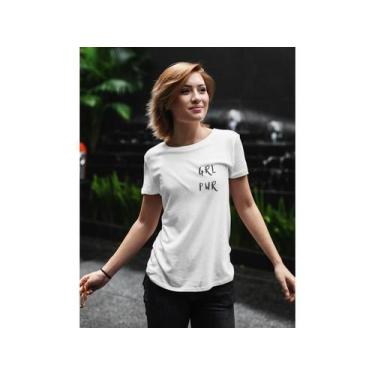 Imagem de Camiseta Feminina Girl Power Poder Feminino Tumblr Baby Look Branca - 