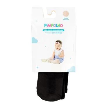 Imagem de Meia Calça Algodão Respirável Pimpolho 00 A 05 Meses Preta