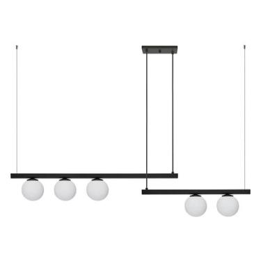 Imagem de Pendente LuminaLux Norton 5 Globos Jabuticaba Casa Moderna, Preto Glob