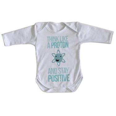Imagem de body nenê criança roupa bebê manga longa Think like Proton  - Empório 