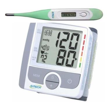 Imagem de Aparelho De Medir Pressão Arterial Digital + Termômetro - G-TECH