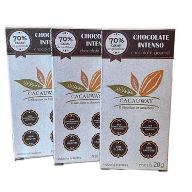 Imagem de Chocolate 70% cacau intenso - s/leite - kit c/3 unidades 20g cada - Ca