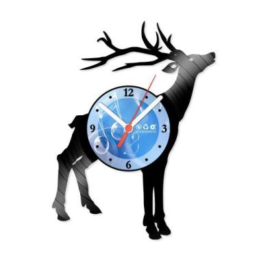 Imagem de Relógio De Parede Disco Vinil Animais - Veado - VAN-106 - Modernarte