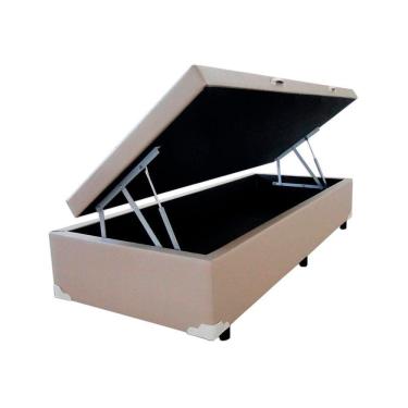 Imagem de Base Cama Box Baú Blindado Solteiro Corino Bege 43x88x188