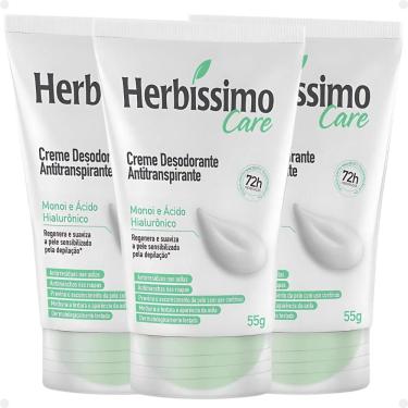 Imagem de Kit Herbíssimo Care Monoi e Ácido Hialurônico: 3 Cremes Desodorante 55g