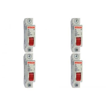 Imagem de Kit C/4 - Disjuntor Steck Din Unipolar 25A Sd61 C Sdd61C25