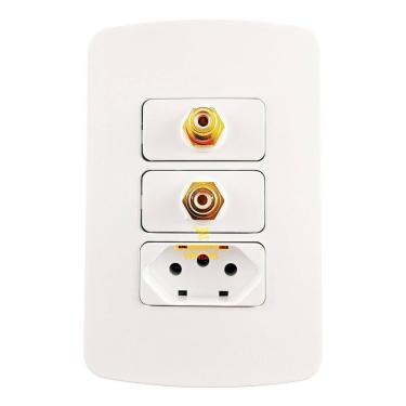 Imagem de Painel de Parede 4x2 Tomada 10A RCA Duplo Profissional