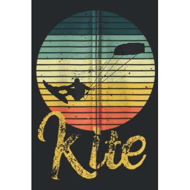 Imagem de Vintage Kite Kiting Kiteboarding Kitesurfing Retro Design Zip Good: Lined Journal Notebook To Do Schedule, Medium 6x9 Inches, 100 Pages, Printed Cover