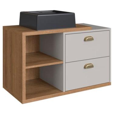 Imagem de Gabinete Suspenso 80 cm Com Cuba Preta BL8240 Mell Arenas FAEM - Milan