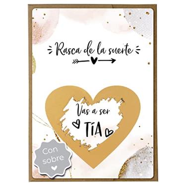 Imagem de Jolicoon Tarjeta de rascar Vas a ser tia con sobre - Anunciar embarazo tia