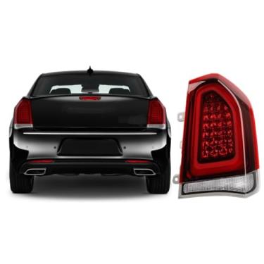 Imagem de Sagnod Auto Luzes traseiras de LED de substituição compatíveis com Chrysler 300C/300 2015-2023Sedan 4Dr estilo de fábrica, acabamento preto, lâmpada de freio traseira, lado direito do passageiro, lado