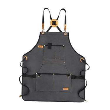 Imagem de Ｂｅｓｇａ de lona, de trabalho para churrasco, alça ajustável, de chef, para áreas externas, para cozinhar, acampar, mulheres e, Preto
