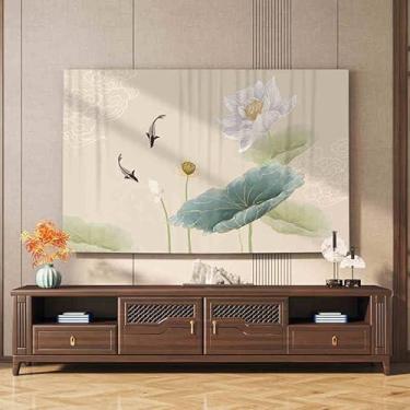 Imagem de Capa para TV interna 81.3-203.2 cm capa protetora de TV moderna de alta qualidade para exibição impressa colorida para protetor de tela plana universal montado na parede - cáqui 2||70" (160 x 98 cm)