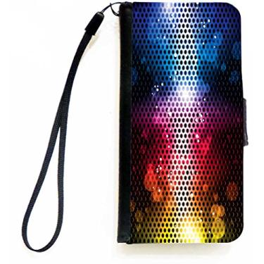Imagem de Rikki Knight Capa carteira flip colorida arco-íris neon festa iPhone com aba magnética para Apple iPhone 5c