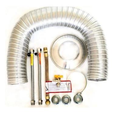 Imagem de Kit Aquecedor À Gás.Flexivel 0.30 cm 1/2,Duto de 80mmx2,0metros. - Fle
