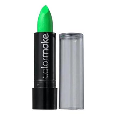 Imagem de Batom Cremoso Verde Neon Colormake 3,5g Maquiagem Balada