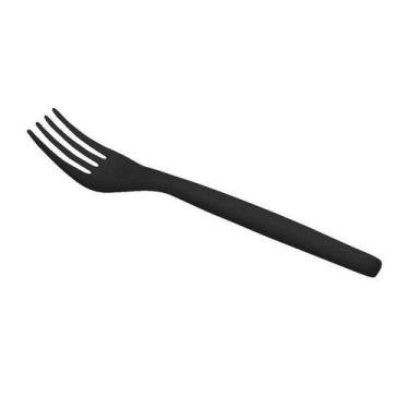 Imagem de Garfo Sobremesa Descartável Bolos e Doces Preto - 50 unid - PLASTILANI
