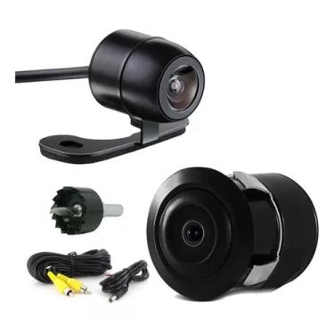 Imagem de Câmera de Ré Automotiva, Visão Noturna, Resistente à Água, Ângulo de 170°, Preta