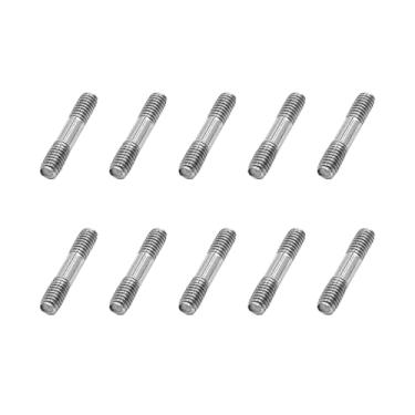 Imagem de 10PCS Pushrod Connector Double End Threaded Rod Stainless Steel Rod Linkage for RC Airplane Helicopter Car Boat DIY Model Toy Parts (M4X25mm)