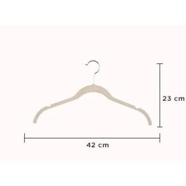 Imagem de Cabide Veludo Fixel Camiseta Bege - Pct 3 Unid