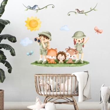 Imagem de Adesivo Decorativo Safari Infantil Papel de Parede Quarto Bebê Kids Animais da Selva Fácil Aplicação