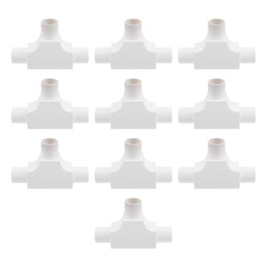 Imagem de Savagrow Caixa de junção de 3 vias em forma de T, caixa de conduíte de PVC com tampa e conector de cabo com parafusos, branca