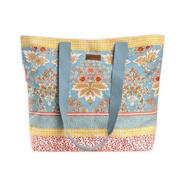 Imagem de Maison d' Hermine Bolsa de ombro 100% algodão casual para mulheres bolsas de grande capacidade para compras, viagens, praia, academia, 44 - Marquesa, 17.7"x14.5"x4", Sacola de lona