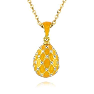 Imagem de EGGLEGANT Colar com pingente que brilha no escuro para mulheres - joia fluorescente esmaltada de grade luminosa, presente de Páscoa com corrente ajustável (várias cores, dia das mães, presente de