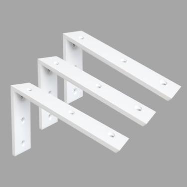 Imagem de Walwe Suporte De Bancada, Pacote Com 3 Unidades, 10 Polegadas, Resistente, 3/8 Espessura, Bancada Em Granito Branco, X 6 2,5, Prateleira L, Corbels Lareira Para Bancadas