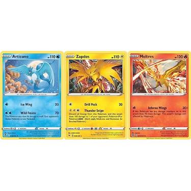 Imagem de Articuno - Zapdos - Moltres - Pokemon Legendary 3 Card Lot - 036/195-048/185-021/172 - Silver Tempest