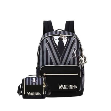 Imagem de Kit Escolar Wandinha Mochila De Costas + Lancheira