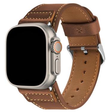 Imagem de Pulseira de relógio Wristitani Leather compatível com Apple Watch Ultr