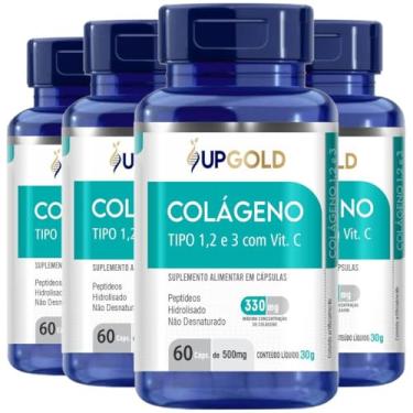 Imagem de Kit 4 Colágeno tipo 1, 2 e 3 C/Vit. C 60 Cápsulas