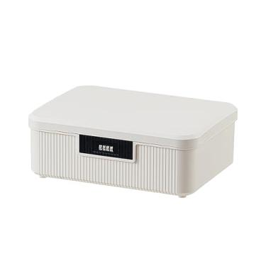 Imagem de Caixa organizadora de plástico resistente com trava de 16 litros, caixa organizadora de plástico resistente com trava de combinação variável, armazenamento seguro versátil para casa, escritório