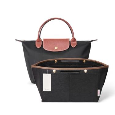 Imagem de ZTUJO Organizador de bolsa para Le Pliage, compatível com Longchamp Le Pliage, bolsa de ombro P/G, alça superior P/M, Energy S/L, Xtra S, inserção organizadora Longchamp (preto, pequeno)