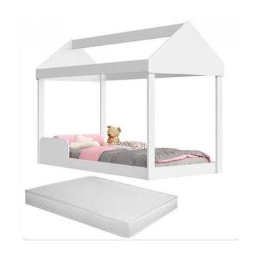 Imagem de Cama Casa Castelo Montessori 100% MDF Incluso Colchão Quarto Infantil 