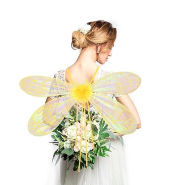 Imagem de Threetols Asas de fada de elfo para mulheres, meninas, asas de borboleta, asas de anjo, asas de libélula, fantasia para adultos e crianças, fantasia de asas de fada para fantasia de cosplay de