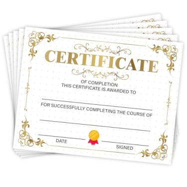 Imagem de 25PCS Certificados de Conclusão, Certificado de Conclusão de Curso de Treinamento para Professores Funcionários Escolares Estudantes Graduação Achievement Award Diploma Certificados, 21 x 28 cm
