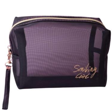 Imagem de Necessaire De Maquiagem Pequena Em Tela - Miss Frandy P23-0469 Compacta, Durável E Estilosa