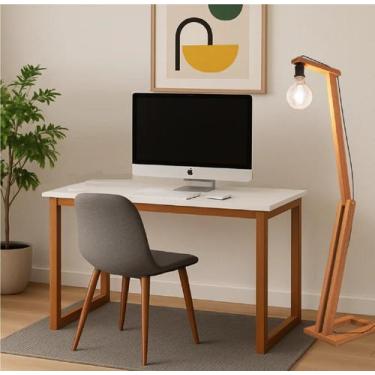 Imagem de Kit Mesa de Estudo 76 cm com Luminária Pérola Moderna Pratica Quarto E