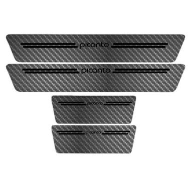 Imagem de Kit Soleira Protetora Porta Premium Black Carbono - Picanto - Jhow Ade