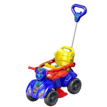 Imagem de Quadriciclo Infantil com Haste para Condução  Carrinho Passeio Bebê 1 