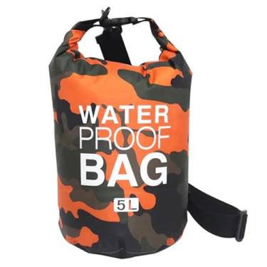 Imagem de Bolsa Impermeável Laranja, Saco Estanque, Alça Ajustável, Ideal para Esportes (5 litros)